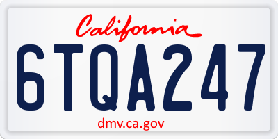 CA license plate 6TQA247