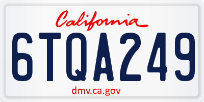 CA license plate 6TQA249