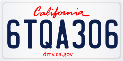 CA license plate 6TQA306