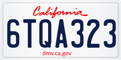 CA license plate 6TQA323