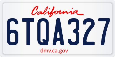 CA license plate 6TQA327