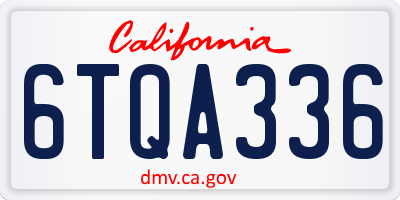 CA license plate 6TQA336