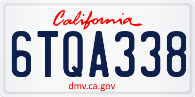 CA license plate 6TQA338