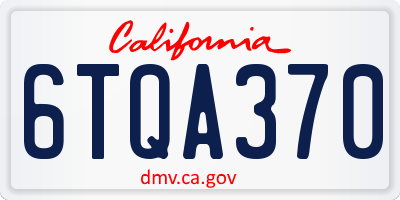 CA license plate 6TQA370