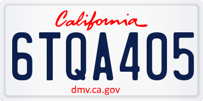 CA license plate 6TQA405