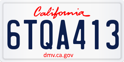 CA license plate 6TQA413