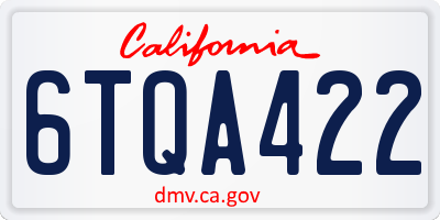 CA license plate 6TQA422