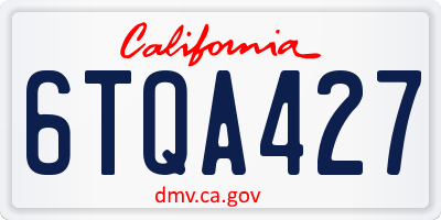 CA license plate 6TQA427