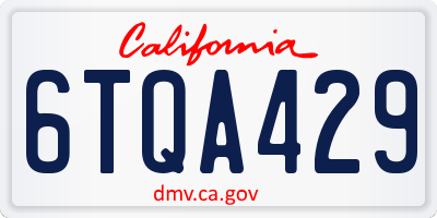CA license plate 6TQA429