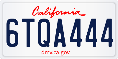 CA license plate 6TQA444