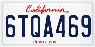 CA license plate 6TQA469