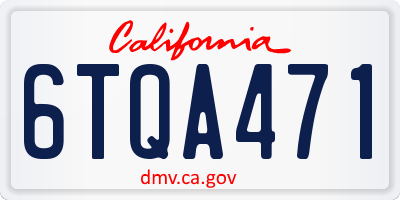 CA license plate 6TQA471