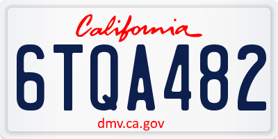 CA license plate 6TQA482