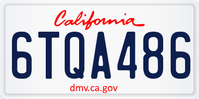 CA license plate 6TQA486