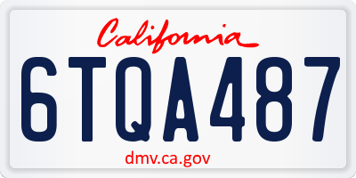 CA license plate 6TQA487