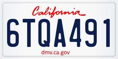 CA license plate 6TQA491