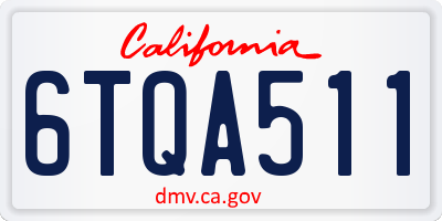 CA license plate 6TQA511