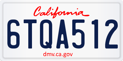 CA license plate 6TQA512