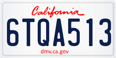 CA license plate 6TQA513