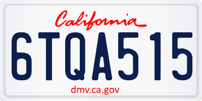 CA license plate 6TQA515