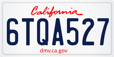 CA license plate 6TQA527