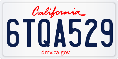 CA license plate 6TQA529