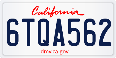 CA license plate 6TQA562