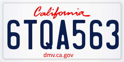 CA license plate 6TQA563