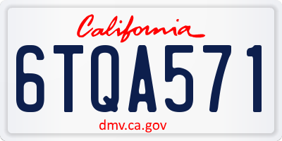 CA license plate 6TQA571