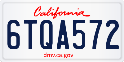 CA license plate 6TQA572