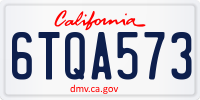 CA license plate 6TQA573