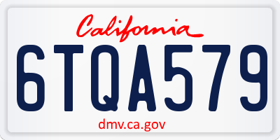 CA license plate 6TQA579