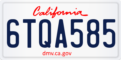 CA license plate 6TQA585