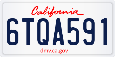 CA license plate 6TQA591