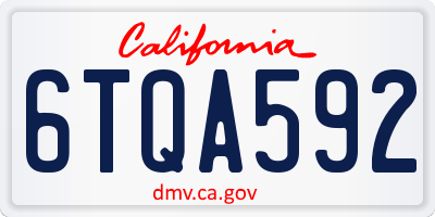 CA license plate 6TQA592
