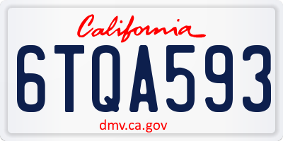 CA license plate 6TQA593