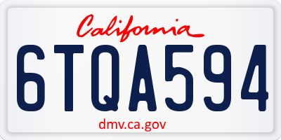 CA license plate 6TQA594