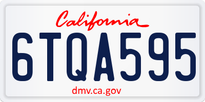 CA license plate 6TQA595