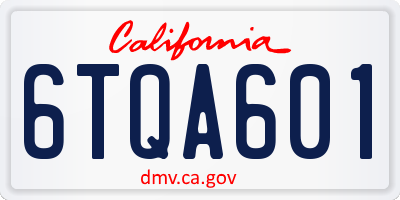 CA license plate 6TQA601