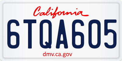 CA license plate 6TQA605