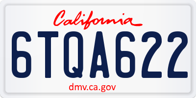 CA license plate 6TQA622