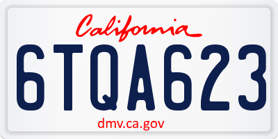 CA license plate 6TQA623