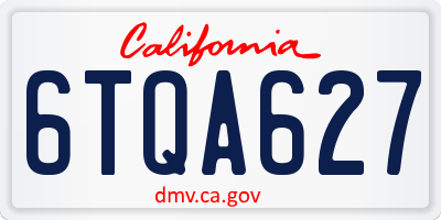CA license plate 6TQA627