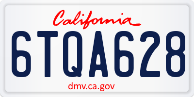 CA license plate 6TQA628