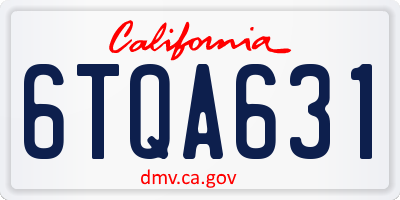 CA license plate 6TQA631