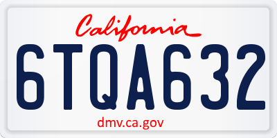 CA license plate 6TQA632