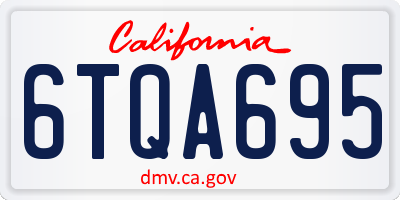 CA license plate 6TQA695