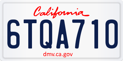 CA license plate 6TQA710