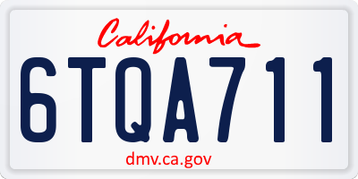 CA license plate 6TQA711