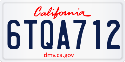 CA license plate 6TQA712